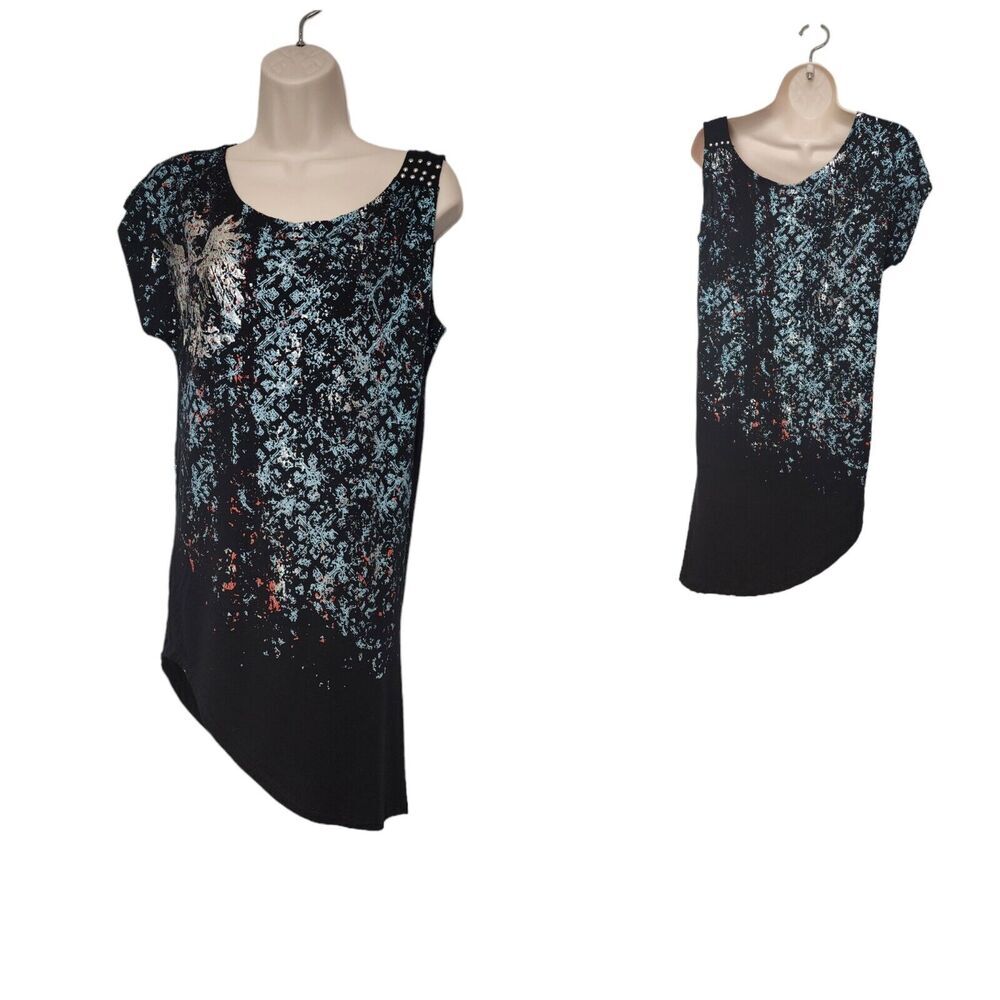 Adiktd Asymmetric Hem Mini Multicolor Black Dress Size Large
